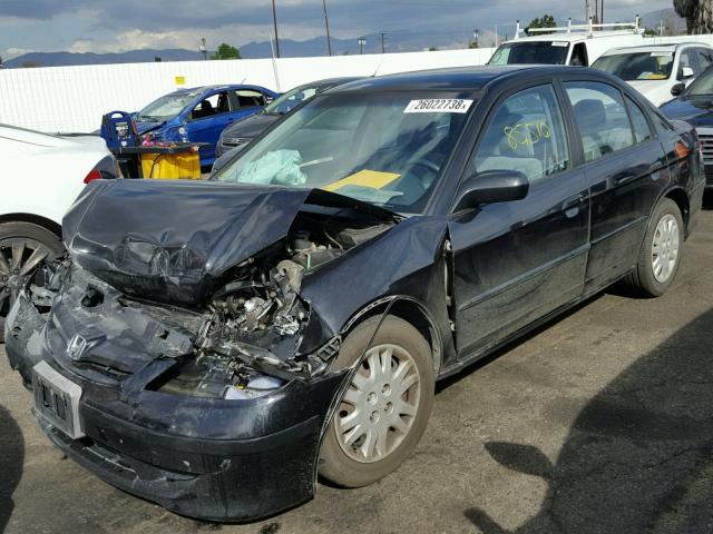 2HGES16584H629114 - 2004 HONDA CIVIC LX BLACK photo 2