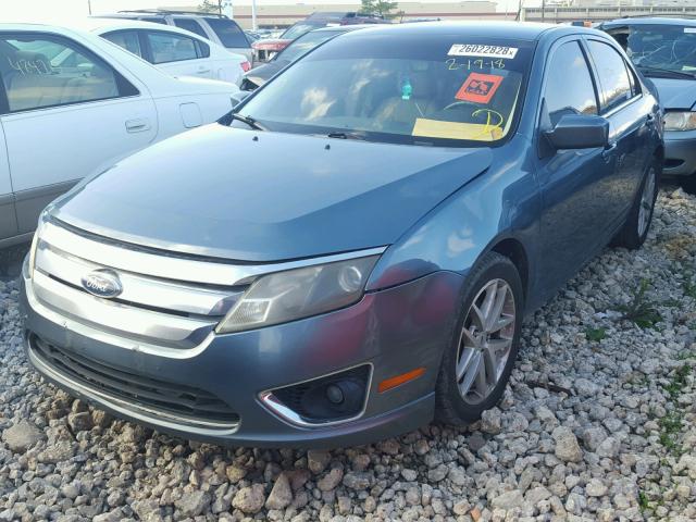 3FAHP0JG4CR110148 - 2012 FORD FUSION SEL BLUE photo 2