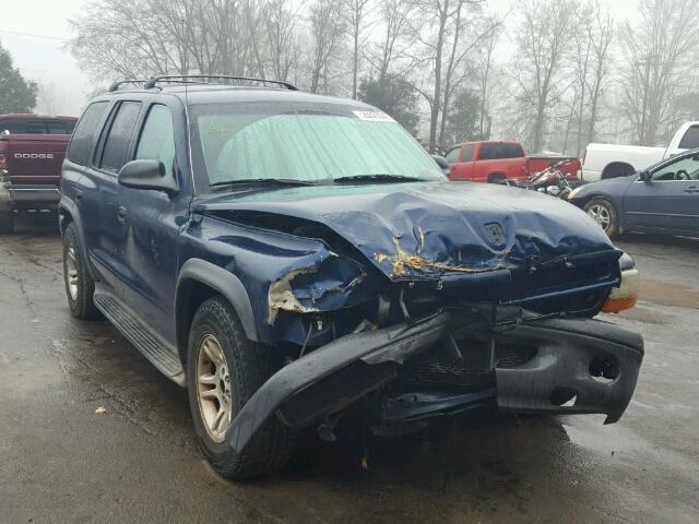 1D4HR38N23F557734 - 2003 DODGE DURANGO SP BLUE photo 1