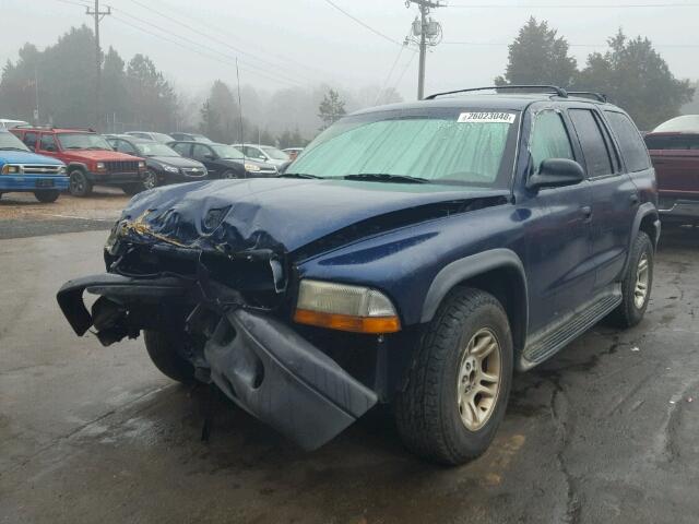 1D4HR38N23F557734 - 2003 DODGE DURANGO SP BLUE photo 2