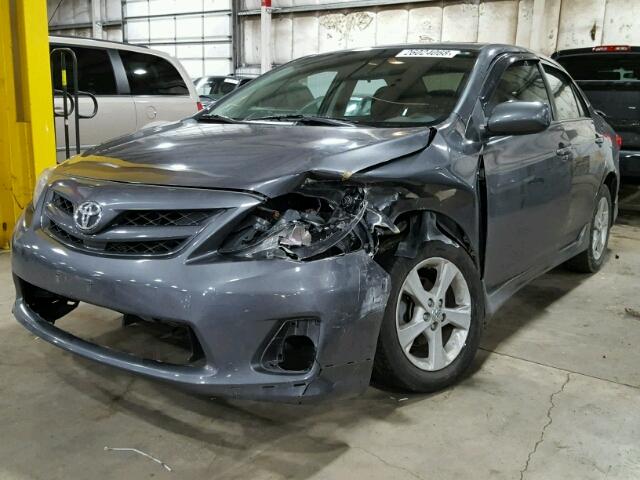 2T1BU4EE4BC652850 - 2011 TOYOTA COROLLA GRAY photo 2