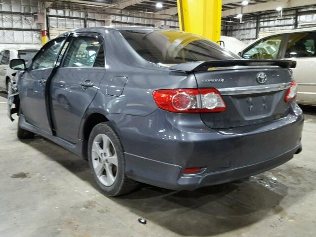 2T1BU4EE4BC652850 - 2011 TOYOTA COROLLA GRAY photo 3