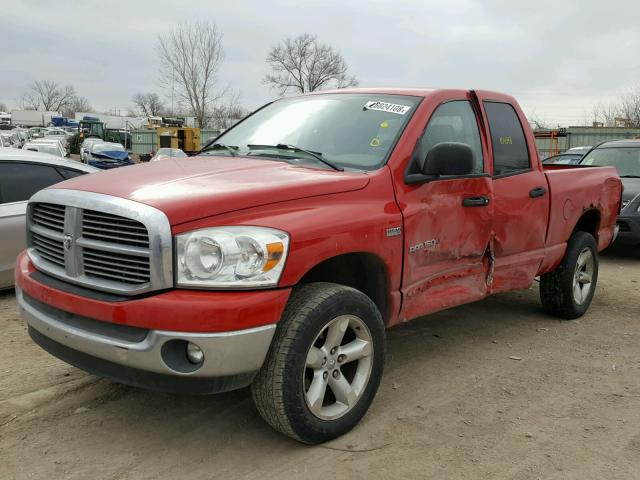 1D7HU18217S102687 - 2007 DODGE RAM 1500 S RED photo 2