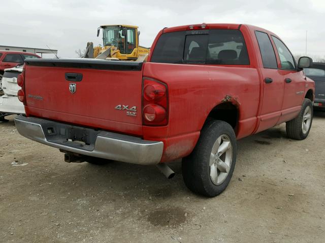 1D7HU18217S102687 - 2007 DODGE RAM 1500 S RED photo 4