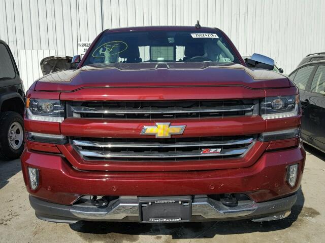 1GCVKSECXHZ141857 - 2017 CHEVROLET SILVERADO MAROON photo 9