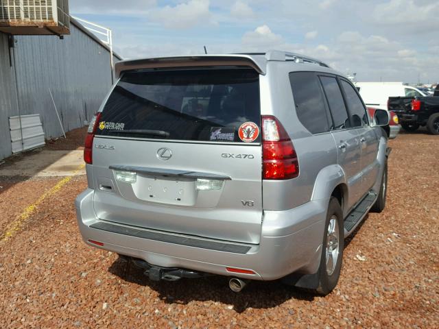 JTJBT20X680150065 - 2008 LEXUS GX 470 SILVER photo 4