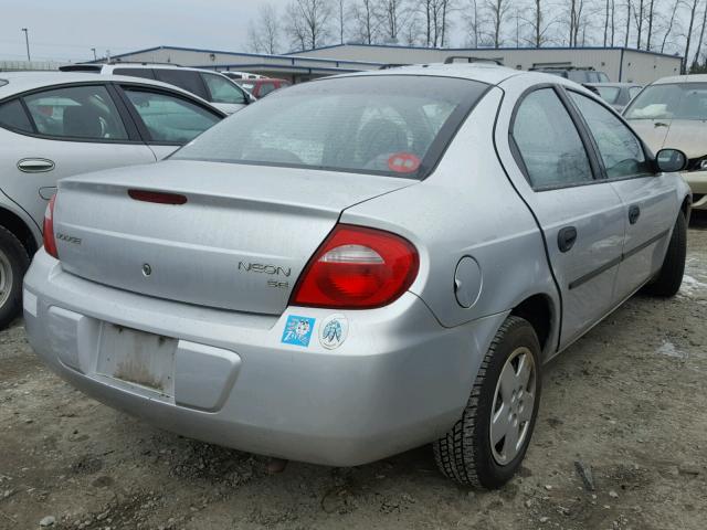 1B3ES26CX3D177408 - 2003 DODGE NEON SE SILVER photo 4