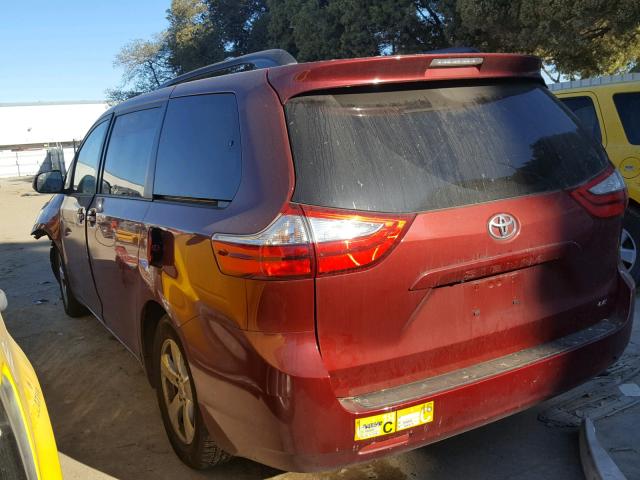 5TDKK3DC0FS564455 - 2015 TOYOTA SIENNA LE RED photo 3