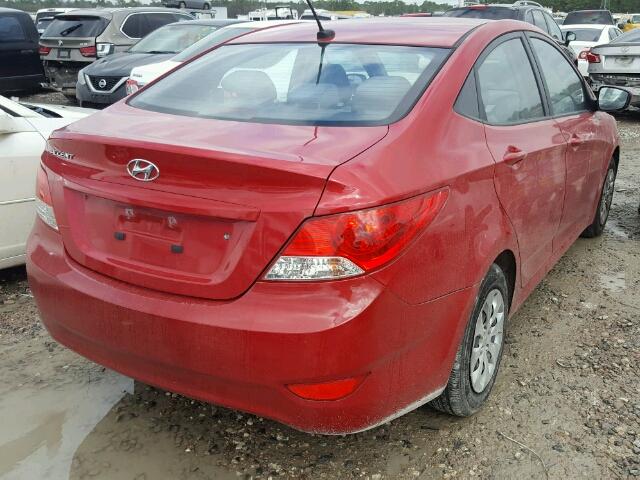 KMHCT4AE6FU879832 - 2015 HYUNDAI ACCENT GLS RED photo 4