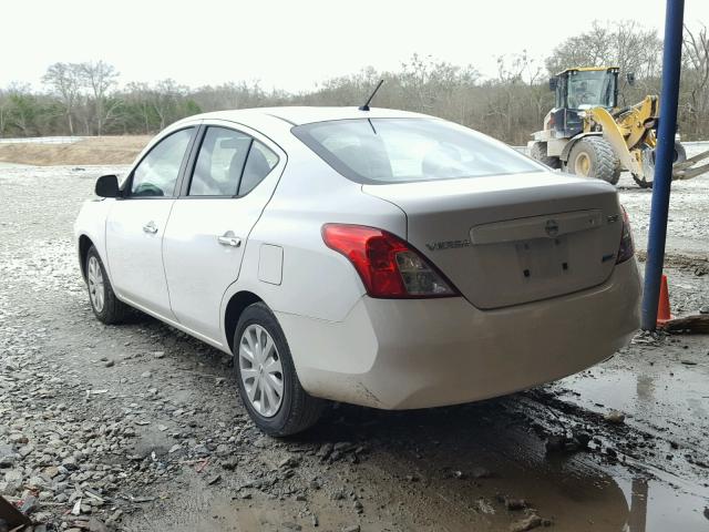 3N1CN7AP4CL917990 - 2012 NISSAN VERSA S WHITE photo 3