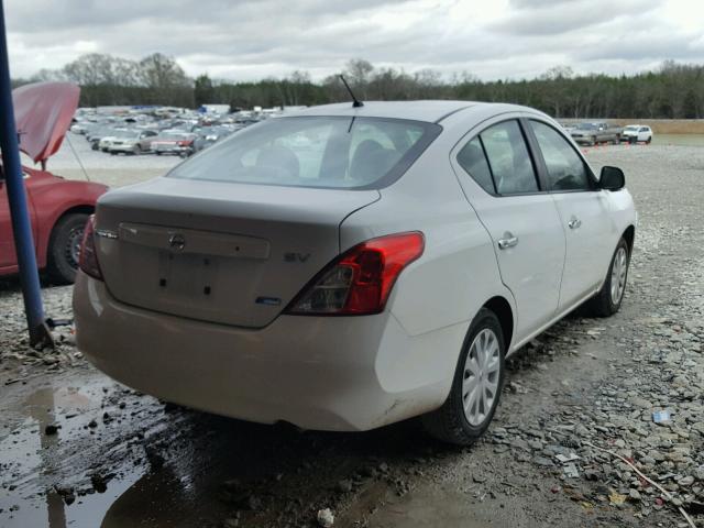 3N1CN7AP4CL917990 - 2012 NISSAN VERSA S WHITE photo 4