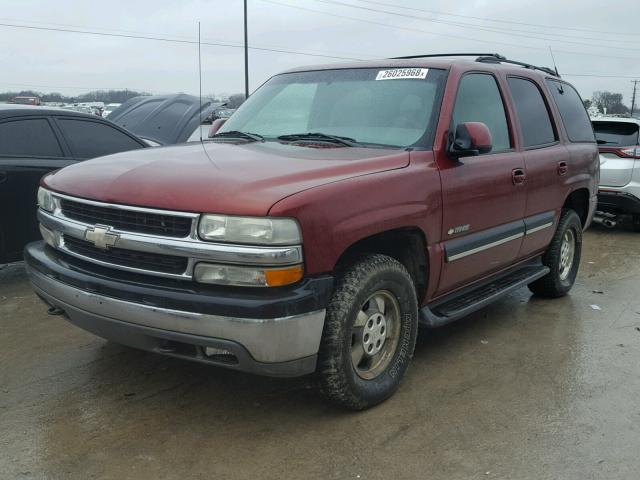 1GNEK13T71J302691 - 2001 CHEVROLET TAHOE K150 BURGUNDY photo 2