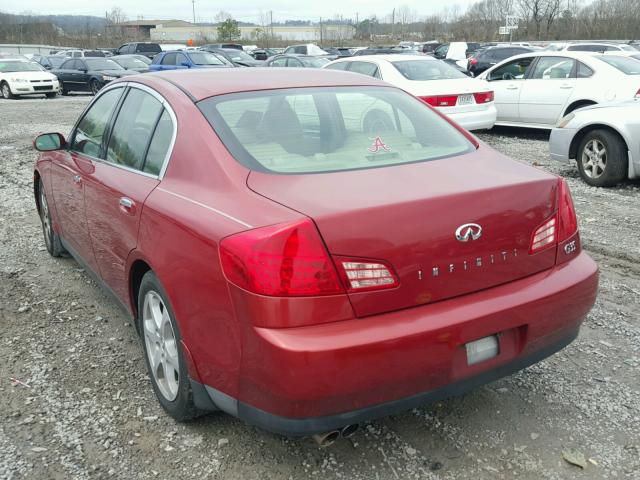 JNKCV51EX4M106992 - 2004 INFINITI G35 RED photo 3