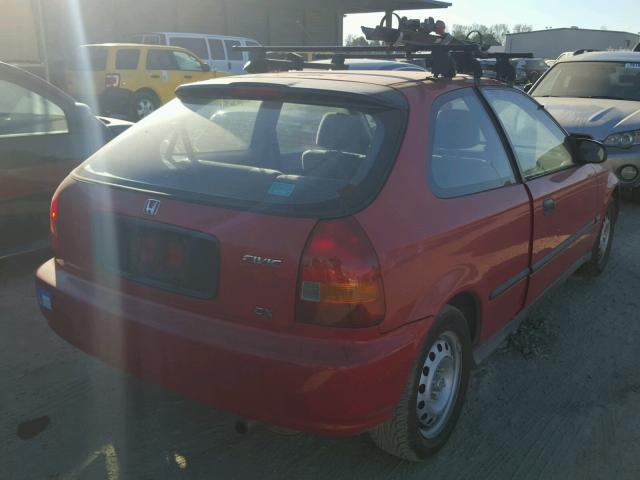 2HGEJ6324VH116373 - 1997 HONDA CIVIC CX RED photo 4