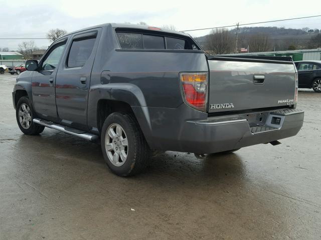 2HJYK16547H506194 - 2007 HONDA RIDGELINE GRAY photo 3