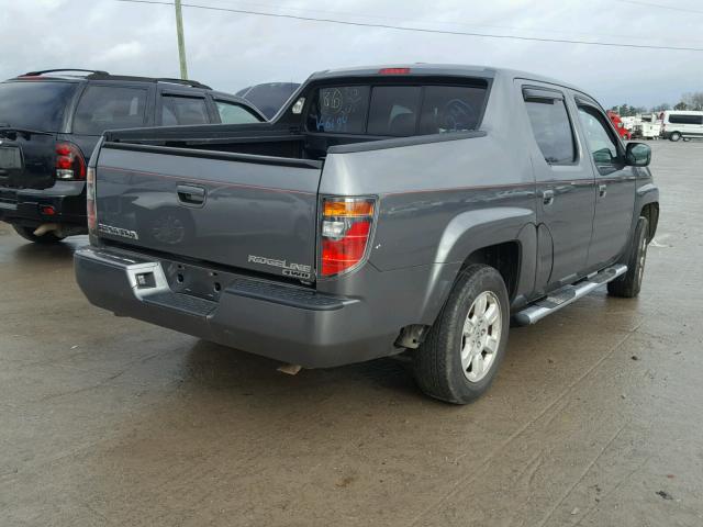 2HJYK16547H506194 - 2007 HONDA RIDGELINE GRAY photo 4