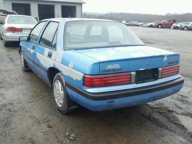 1G1LT53TXNY183481 - 1992 CHEVROLET CORSICA LT BLUE photo 3