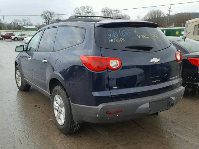 1GNKVFED8BJ373316 - 2011 CHEVROLET TRAVERSE L BLUE photo 3