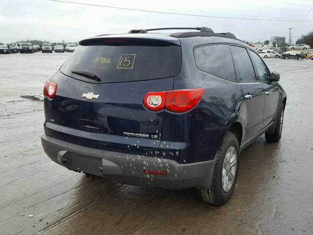 1GNKVFED8BJ373316 - 2011 CHEVROLET TRAVERSE L BLUE photo 4