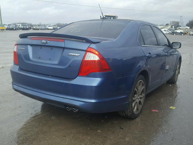 3FAHP0HA0AR197870 - 2010 FORD FUSION SE BLUE photo 4