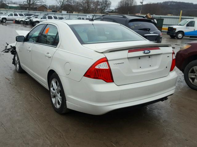 3FAHP0HA0CR270786 - 2012 FORD FUSION SE WHITE photo 3