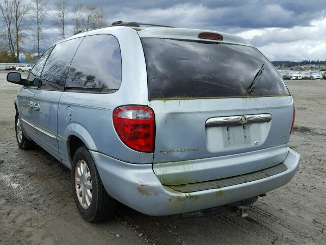 2C8GP54L31R184884 - 2001 CHRYSLER TOWN & COU BLUE photo 3