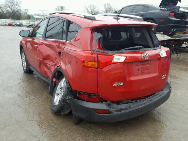 2T3RFREV6FW370453 - 2015 TOYOTA RAV4 XLE RED photo 3