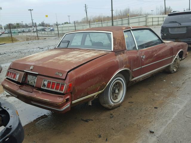 1Z37U8K463052 - 1979 CHEVROLET MONTE CARL MAROON photo 4