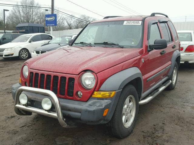 1J4GL48K67W561047 - 2007 JEEP LIBERTY SP RED photo 2