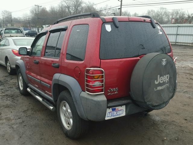 1J4GL48K67W561047 - 2007 JEEP LIBERTY SP RED photo 3