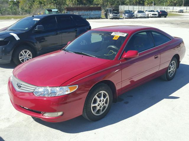 2T1CE22P72C003197 - 2002 TOYOTA CAMRY SOLA RED photo 2