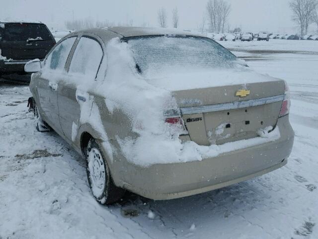 3G1TB5DE6AL138441 - 2010 CHEVROLET AVEO LS BEIGE photo 3