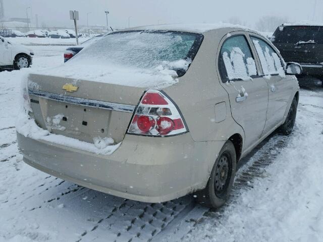 3G1TB5DE6AL138441 - 2010 CHEVROLET AVEO LS BEIGE photo 4