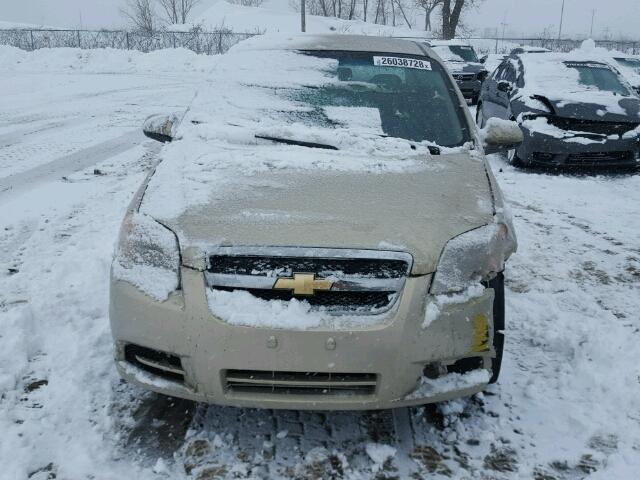 3G1TB5DE6AL138441 - 2010 CHEVROLET AVEO LS BEIGE photo 9