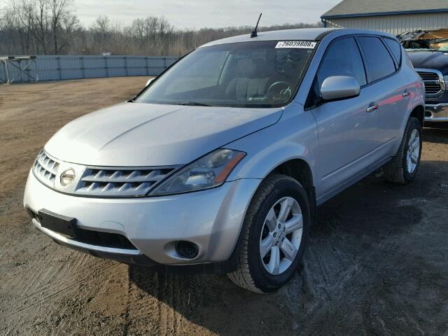 JN8AZ08T86W414677 - 2006 NISSAN MURANO SL SILVER photo 2