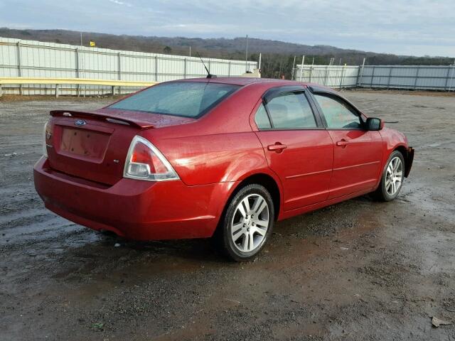 3FAHP07Z27R165034 - 2007 FORD FUSION SE RED photo 4