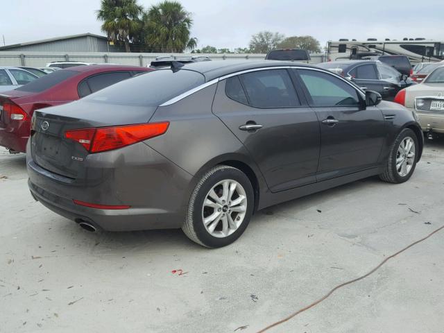 KNAGN4A74B5103606 - 2011 KIA OPTIMA EX BROWN photo 4