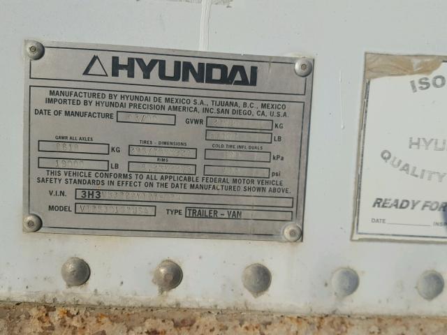 3H3V532C9YT079024 - 1999 HYUNDAI TRAILER WHITE photo 10