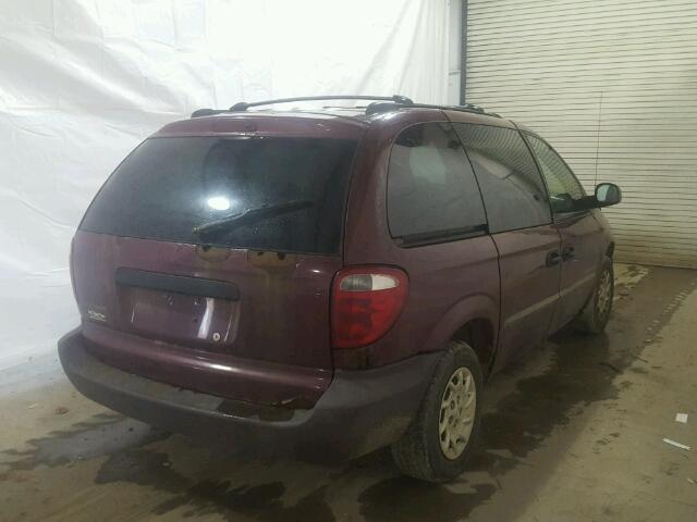 1C4GJ25371B178181 - 2001 CHRYSLER VOYAGER MAROON photo 4