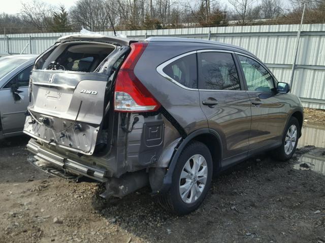 5J6RM4H75CL011822 - 2012 HONDA CR-V EXL BEIGE photo 4