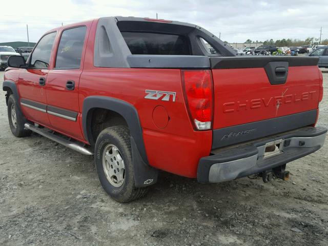 3GNEK12Z65G150366 - 2005 CHEVROLET AVALANCHE RED photo 3