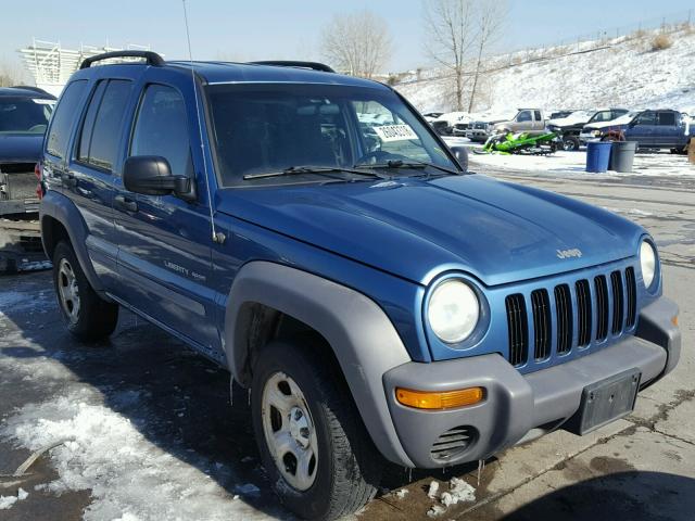 1J4GL48KX3W529146 - 2003 JEEP LIBERTY SP BLUE photo 1