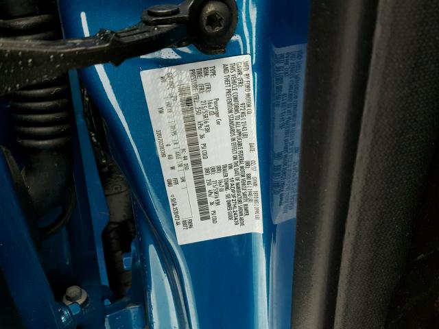 1FADP3F27HL243439 - 2017 FORD FOCUS SE BLUE photo 10