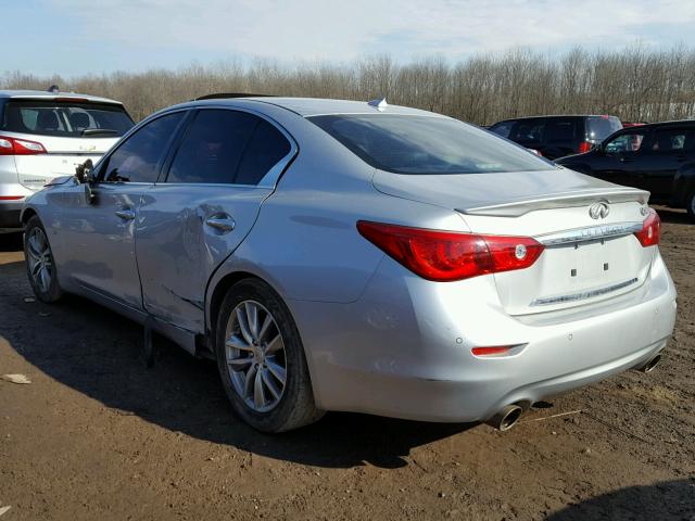 JN1BV7AP9EM670695 - 2014 INFINITI Q50 BASE SILVER photo 3