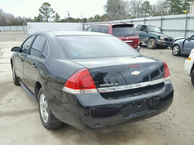 2G1WB5ENXA1246493 - 2010 CHEVROLET IMPALA LT BLACK photo 3