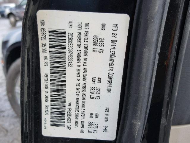 2C3KK53G07H632452 - 2007 CHRYSLER 300 TOURIN BLACK photo 10