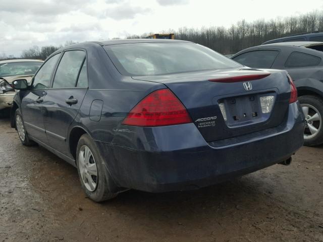 1HGCM56147A213022 - 2007 HONDA ACCORD VAL BLUE photo 3