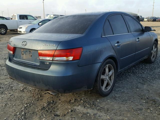 5NPEU46F36H014452 - 2006 HYUNDAI SONATA GLS TEAL photo 4