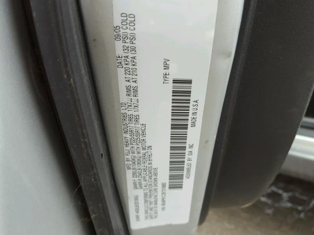 4S4BP61C267316883 - 2006 SUBARU LEGACY OUT SILVER photo 10