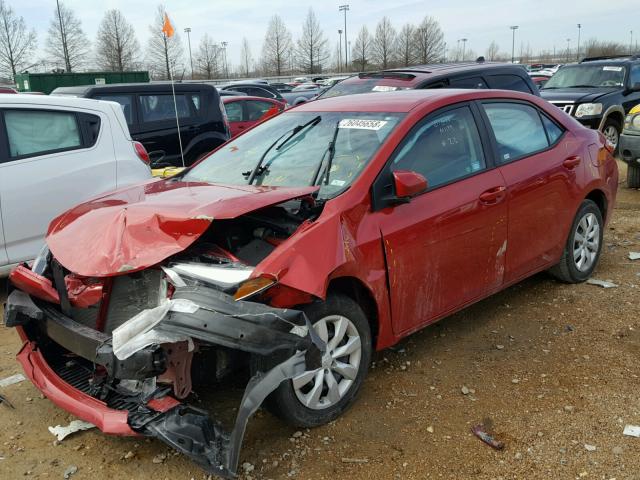 5YFBURHE5FP288422 - 2015 TOYOTA COROLLA L RED photo 2